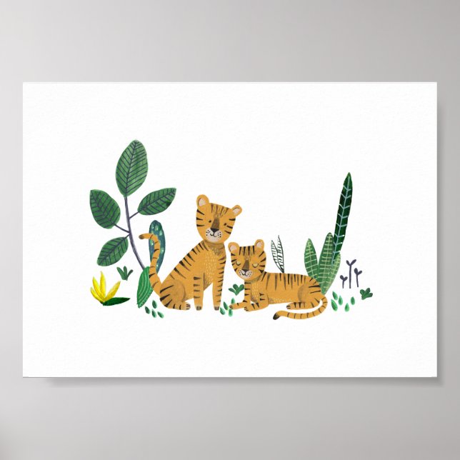 Tiger Jungle Safari barnpojke Poster (Framsidan)