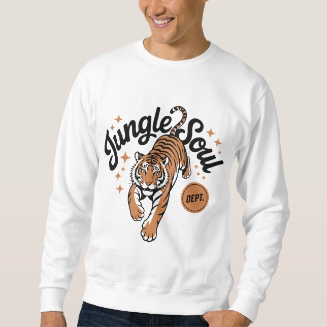 Tiger Jungle Själ Lång Ärmad Tröja (Framsida)