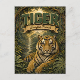 Tiger Jungle Skog POPCUT Vykort