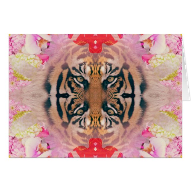 Tiger Kaliedi Digital Art Hälsningskort (Framsidan Horizontal)