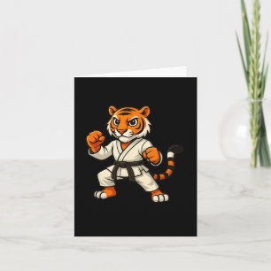 Tiger Karate Funny Black Bälte Boys Girls Kids Kort