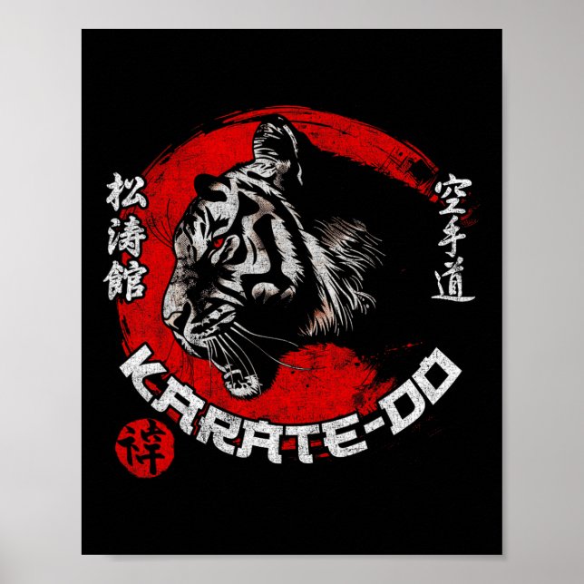 Tiger Karate Symbol Shotokan Dojo Training Kanji J Poster (Framsidan)