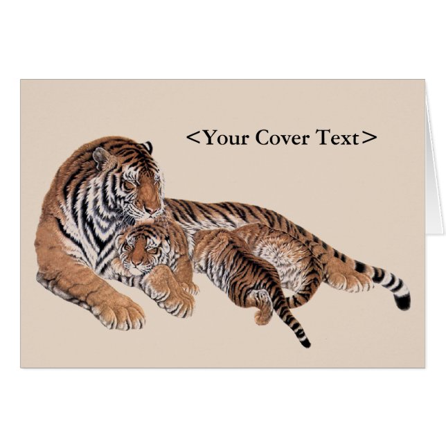Tiger kärlek hälsningskort (Framsidan Horizontal)