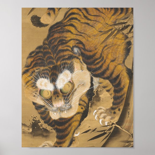 Tiger Katayama Yokoku japansk art Poster (Framsidan)