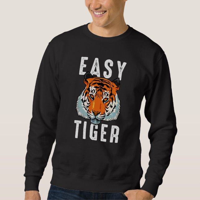 Tiger Katt Öga Klo Ansikte Lejon Afrika  Porträtt  Lång Ärmad Tröja (Framsida)
