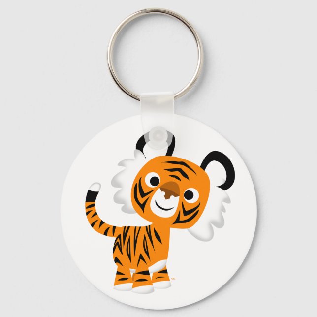 Tiger Keychain för Tecknad för akut behov Nyckelring (Framsida)
