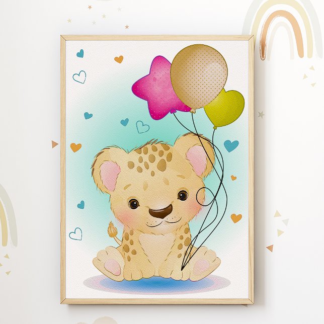 Tiger Kids Room Poster Safari Nursery Print (Skapare uppladdad)