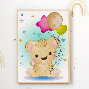Tiger Kids-rum Affisch Safari Nursery Print