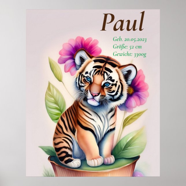 Tiger - Kindermotiv Poster (Framsidan)