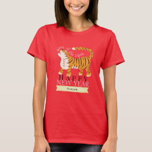 Tiger kinesisk nyår 2022 Röd Helgdag T Shirt