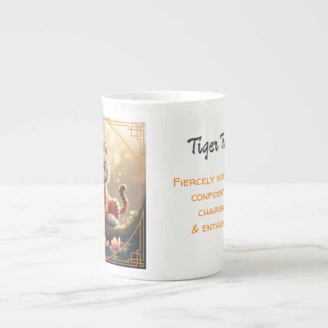 Tiger - Kinesisk Zodiak  Benporslin Mugg (Framsidan)
