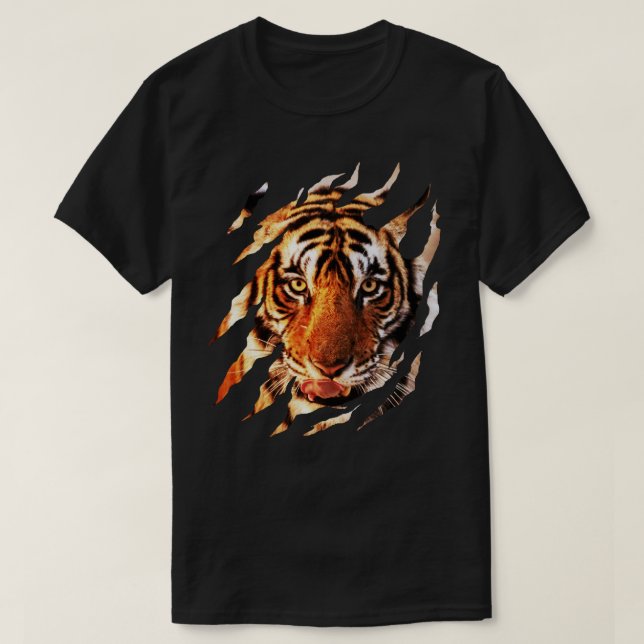 tiger klo-märken t shirt (Design framsida)