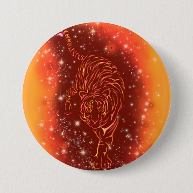 Tiger-knapp på Galaxy Starry Natt Knapp (Framsida)