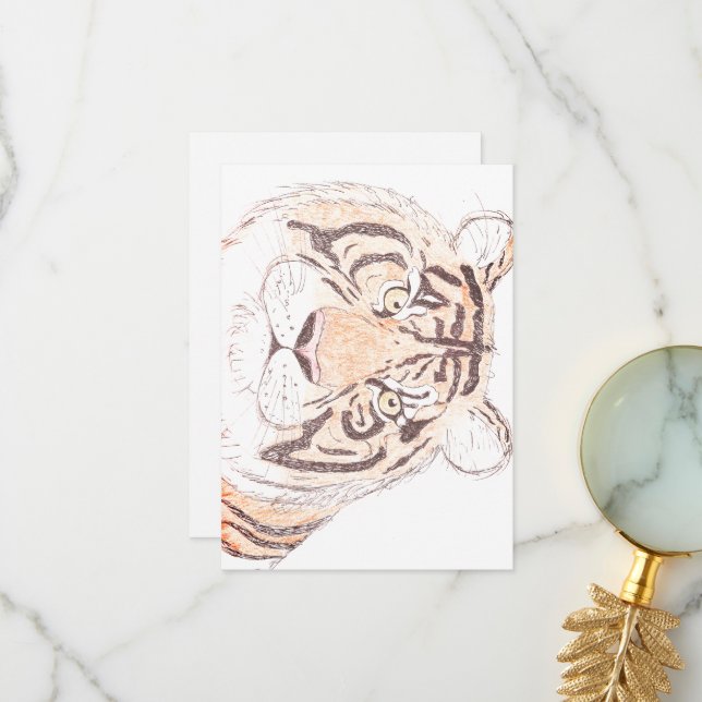 Tiger - kort med stort tack (Fram/Back In Situ)