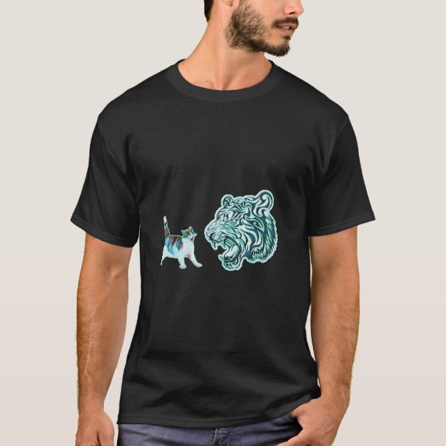 Tiger kung i djungeln och djuren t shirt (Framsida)