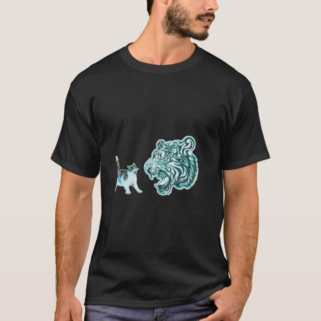 Tiger kung i djungeln och djuren t shirt (Framsida)