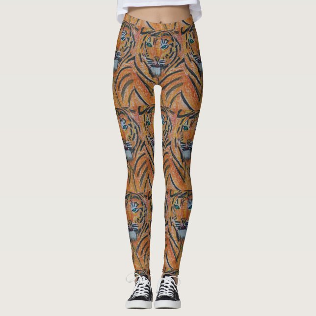 TIGER LAGAR AV PAULA REILLY LEGGINGS (Framsida)