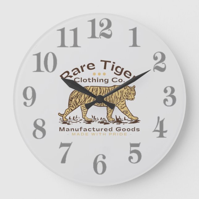 Tiger Large Clock Stor Klocka (Framsida)