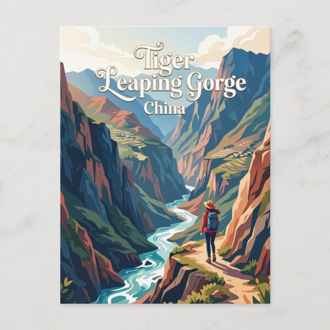 Tiger Leaping Gorge Kina Vykort (Framsida)