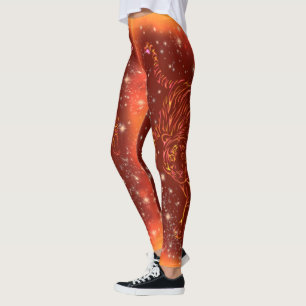 Tiger Leggings som går i Galaxy Starry Natt