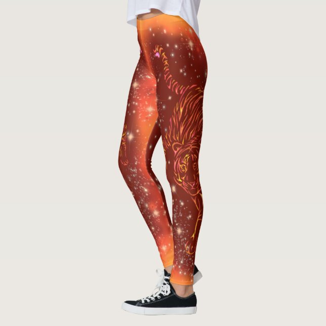 Tiger Leggings som går i Galaxy Starry Natt (Vänster)