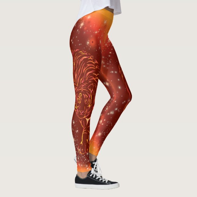 Tiger Leggings som går i Galaxy Starry Natt (Höger)