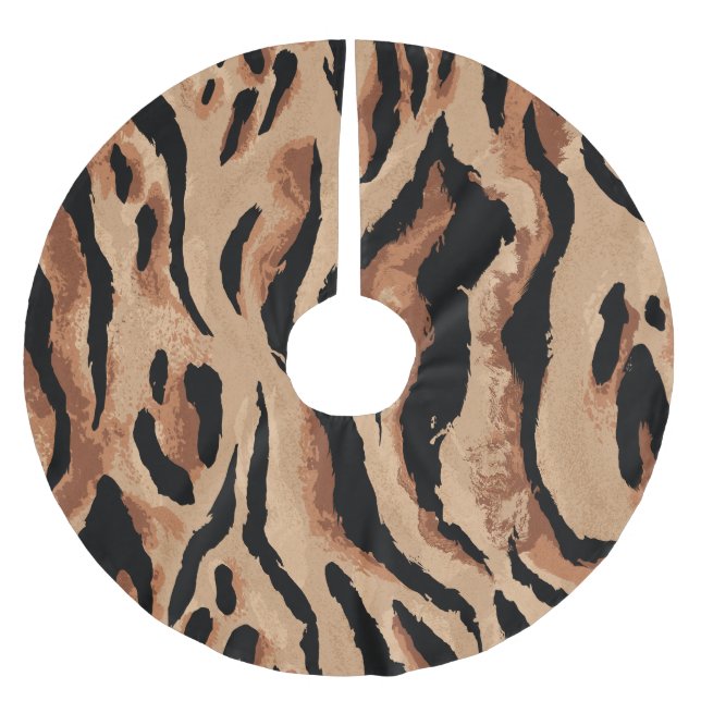 Tiger Leopard: Seamless of Animal Skin Julgransmatta Borstad Polyester (Framsidan)