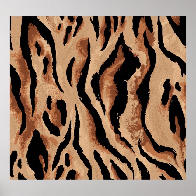 Tiger Leopard: Seamless of Animal Skin Poster (Framsidan)