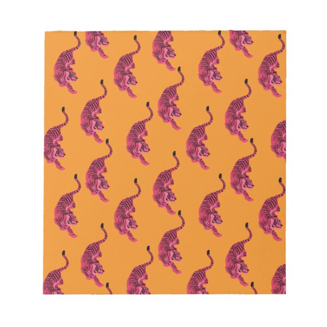 Tiger - Levande Rosa Anteckningsblock (Framsida)