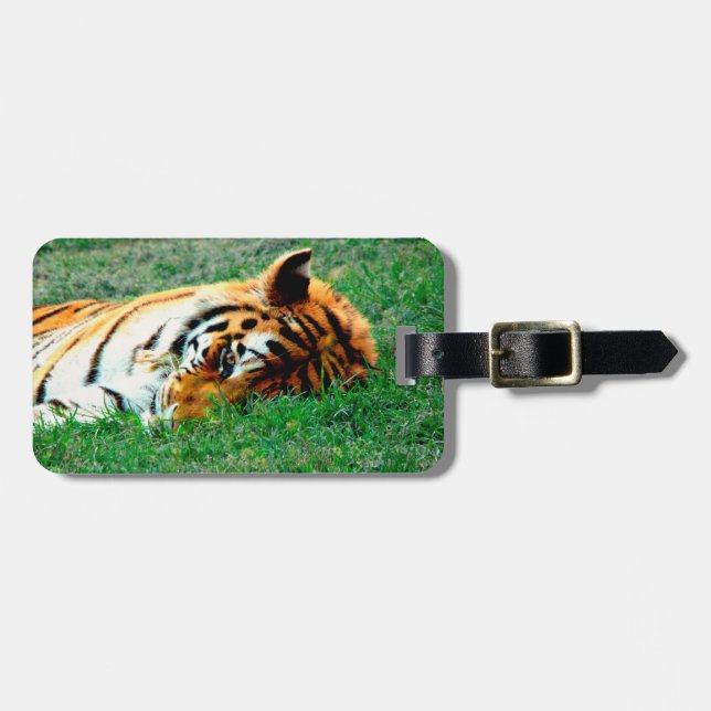 Tiger Liggande Bagage Tag Bagagebricka (Horisontell Framsida)