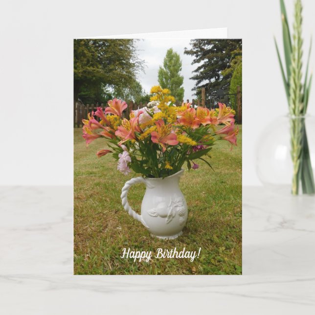 Tiger Lilies Birthday Vas Card Kort (Framsida)