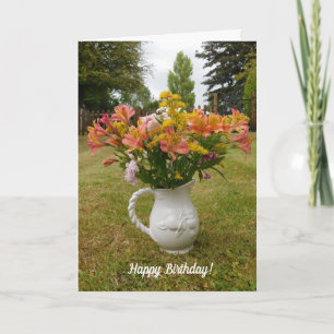 Tiger Lilies Birthday Vas Card Kort