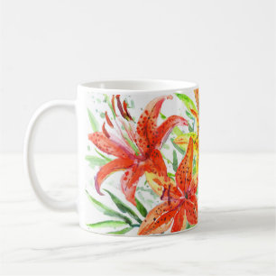 Tiger lilies blommor mugg