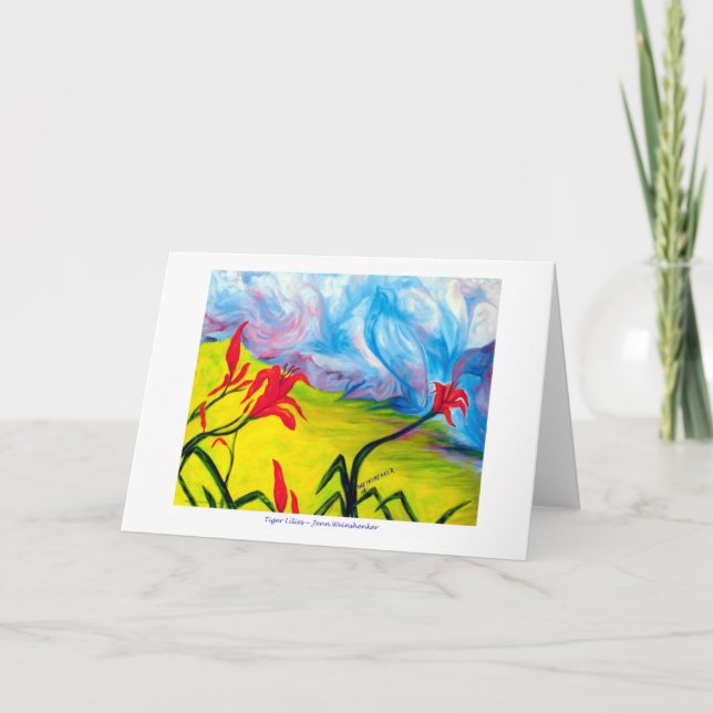 Tiger Lilies GREETING CARD Kort (Framsida)