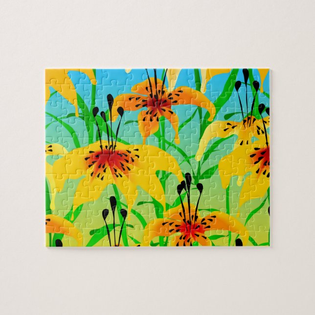 Tiger Lilies Jigszle Puzzle Pussel (Horisontell)