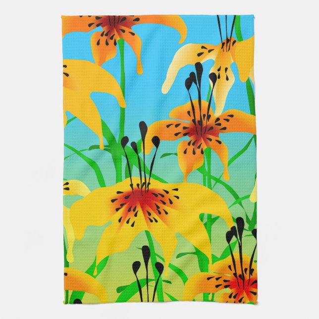 Tiger Lilies Kitchen Towel Kökshandduk (Vertikal)