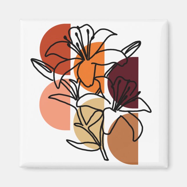 Tiger Lilies med Färg Palette Magnet (Framsidan)
