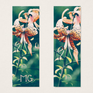 Tiger lilies med Initialer Litet Visitkort