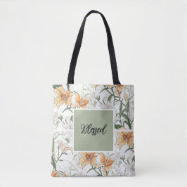 Tiger Lilies, soft grönt, Tote Tygkasse