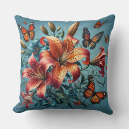 Tiger Lilis with Butterflies Kudde