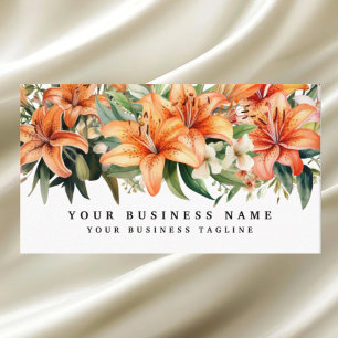 Tiger Lillies Orange Lily Flowers Blommigt Visitkort