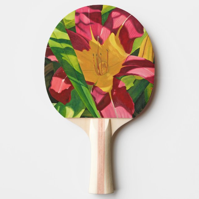 Tiger Lily Blommigt Pingisracket (Framsidan)