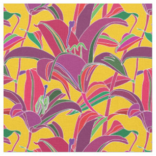 Tiger Lily Blommönster Tyg