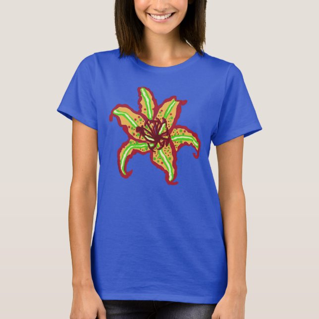 Tiger Lily Blooms på Filly T-Shirt (Framsida)