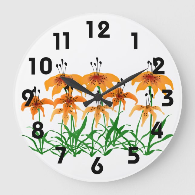 Tiger Lily Clock Stor Klocka (Framsida)