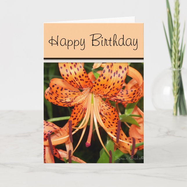 Tiger Lily Födelsedagskort Kort (Framsida)