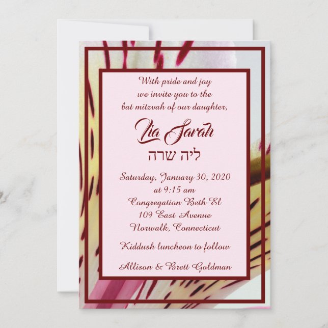 Tiger Lily-inbjudan Inbjudningar (Framsida)