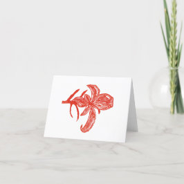 Tiger Lily Japanska Stil-blockskrivarkort Tack Kort