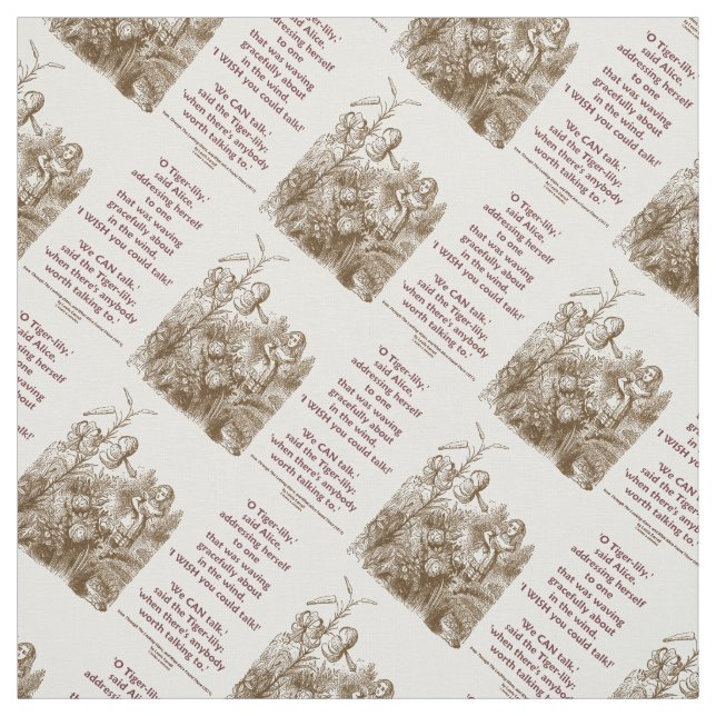 Tiger-Lily kan prata med underlandet. Tyg (Provkarta)