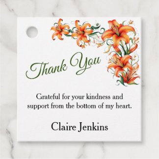 Tiger Lily Personalizable Tack Gåvor Etiketter